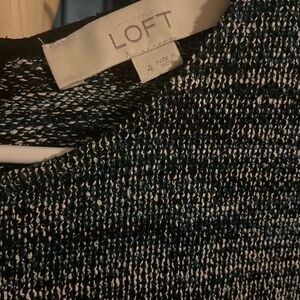 LOFT Women's Black and Blue Textured Dress